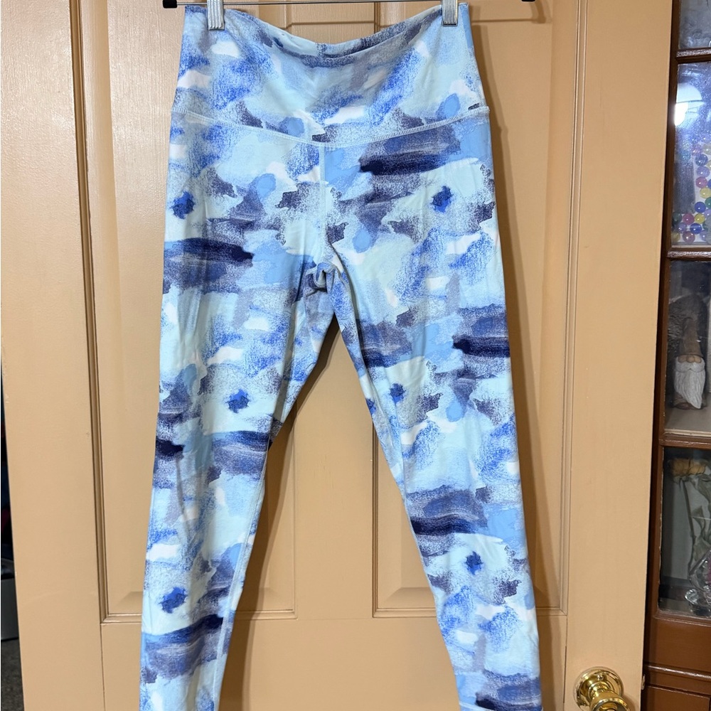 aerie Light Blue & Navy Abstract‎ Print High-Rise Leggings